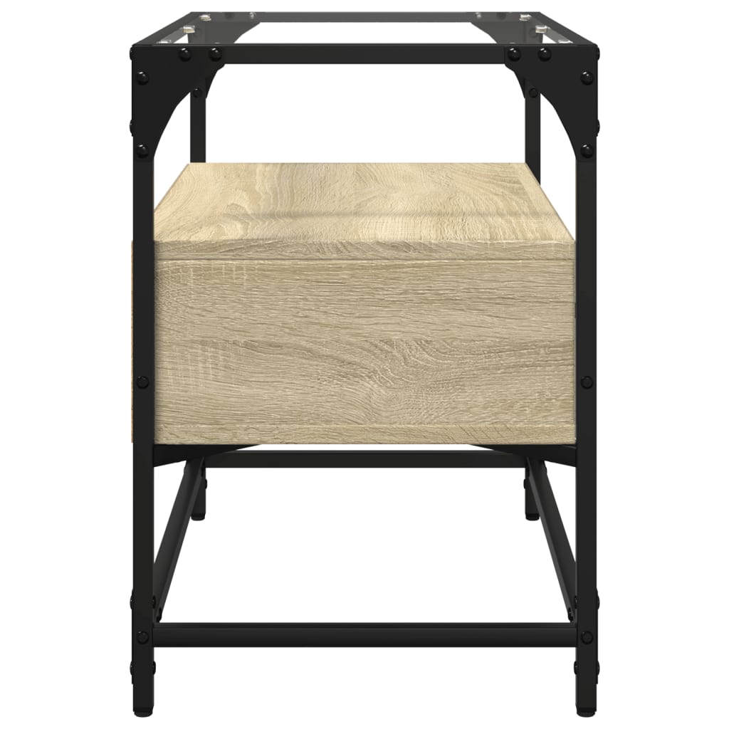 TV ormarić sa staklenom površinom boja hrasta 60x35x51 cm drvo