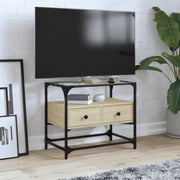 TV ormarić sa staklenom površinom boja hrasta 60x35x51 cm drvo