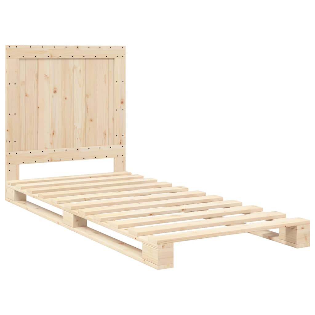 Okvir kreveta s uzglavljem 90 x 200 cm od masivne borovine