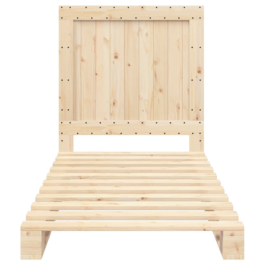 Okvir kreveta s uzglavljem 90 x 200 cm od masivne borovine