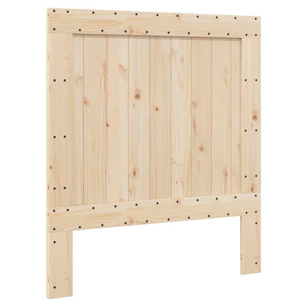 Okvir za krevet s uzglavljem sivi 90x200 cm masivna borovina
