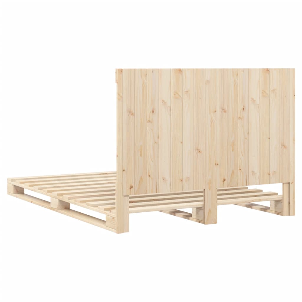 Okvir za krevet s uzglavljem 160 x 200 cm od masivne borovine