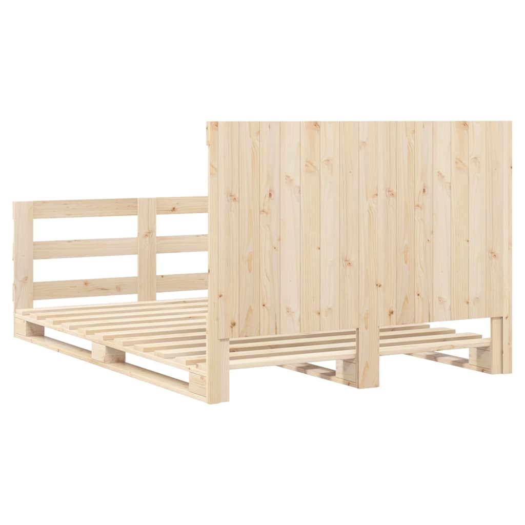 Okvir za krevet s uzglavljem 160 x 200 cm od masivne borovine