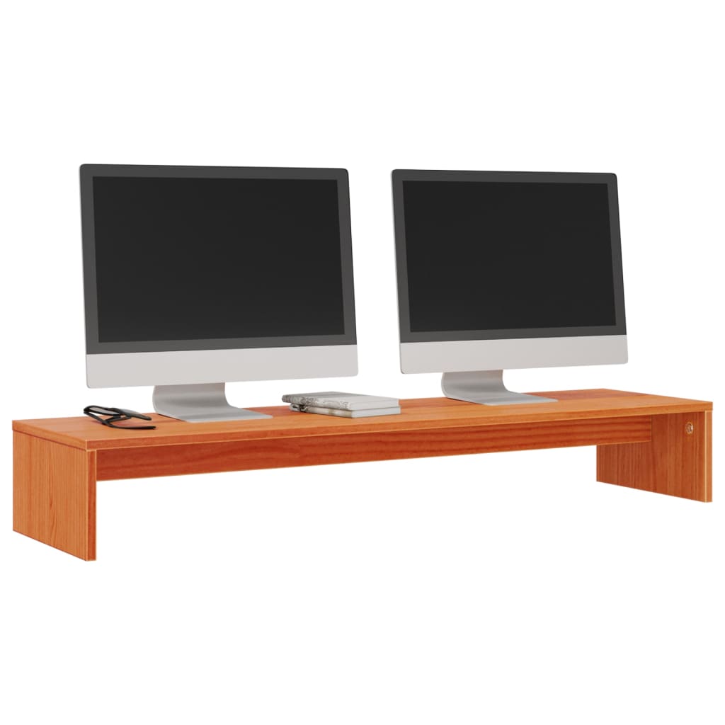 Stalak za monitor voštano smeđi 100x27x15cm od borovine