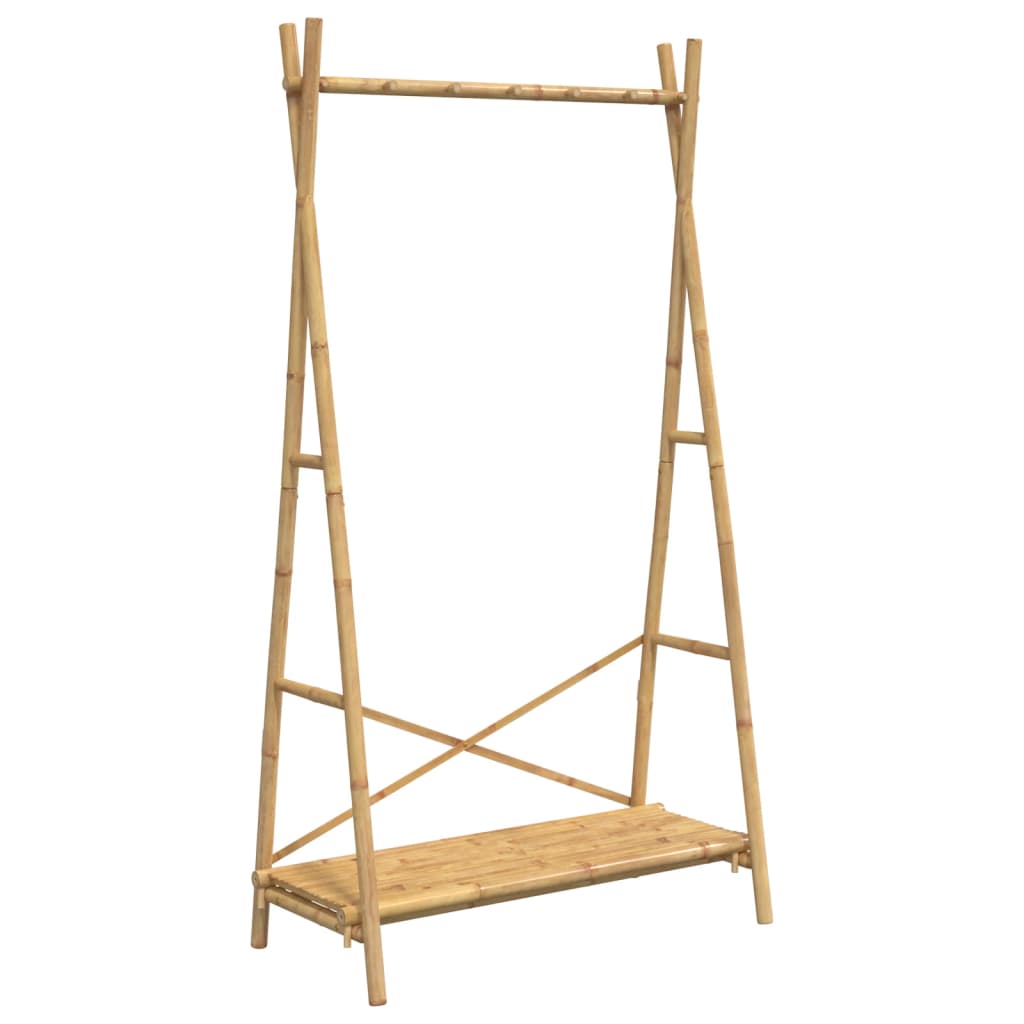 Stalak za odjeću s policom 102 x 50 x 190 cm od bambusa