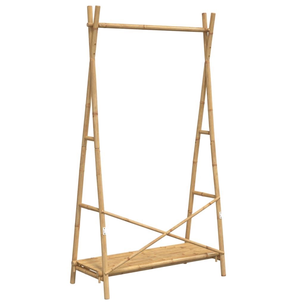 Stalak za odjeću s policom 102 x 50 x 190 cm od bambusa