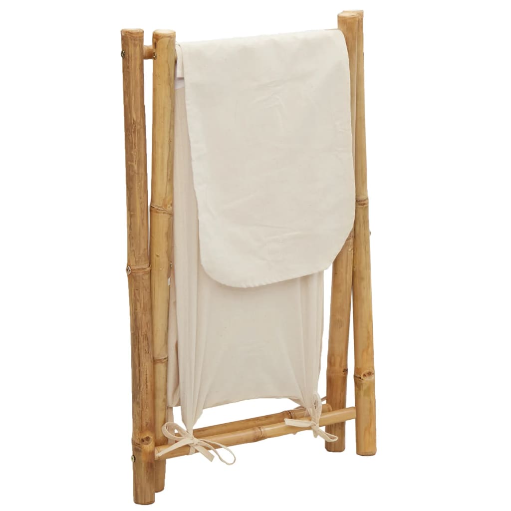 Košara za rublje krem bijela 45 x 55 x 63,5 cm od bambusa