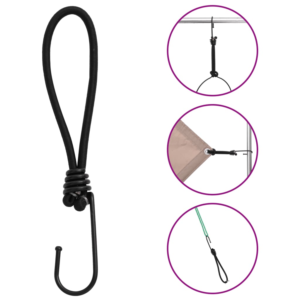 Uže za bungee s kukama 25 kom 17 cm