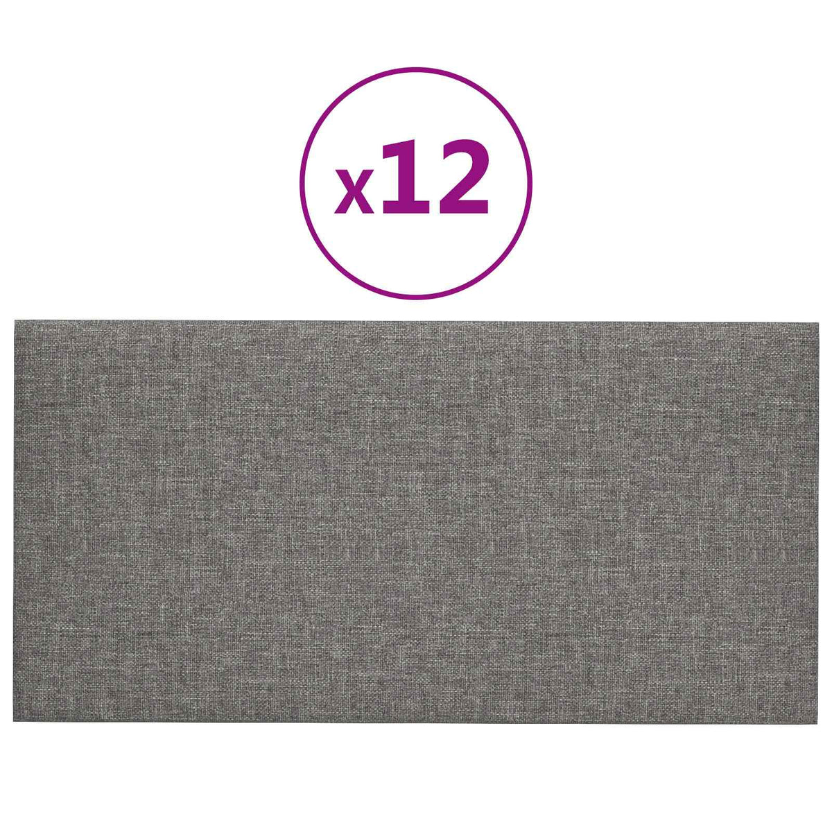 Zidna uzglavlja 12 pcs Svijetlo siva 30 x 15 cm tkanina