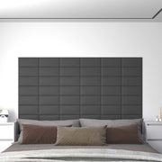 Zidna uzglavlja 12 pcs Sivi 30 x 15 cm tkanina