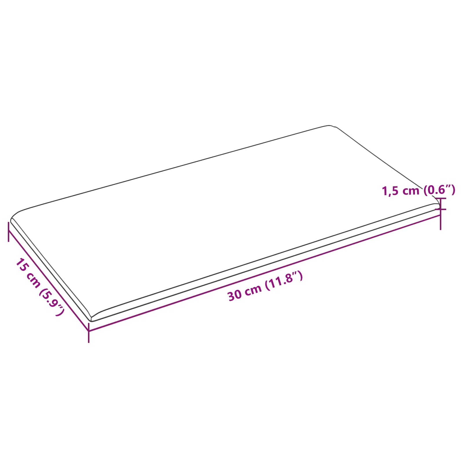 Zidna uzglavlja 12 pcs Boja cappuccina 30 x 15 cm tkanina
