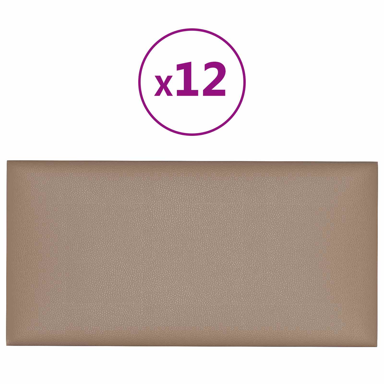 Zidna uzglavlja 12 pcs Boja cappuccina 30 x 15 cm tkanina