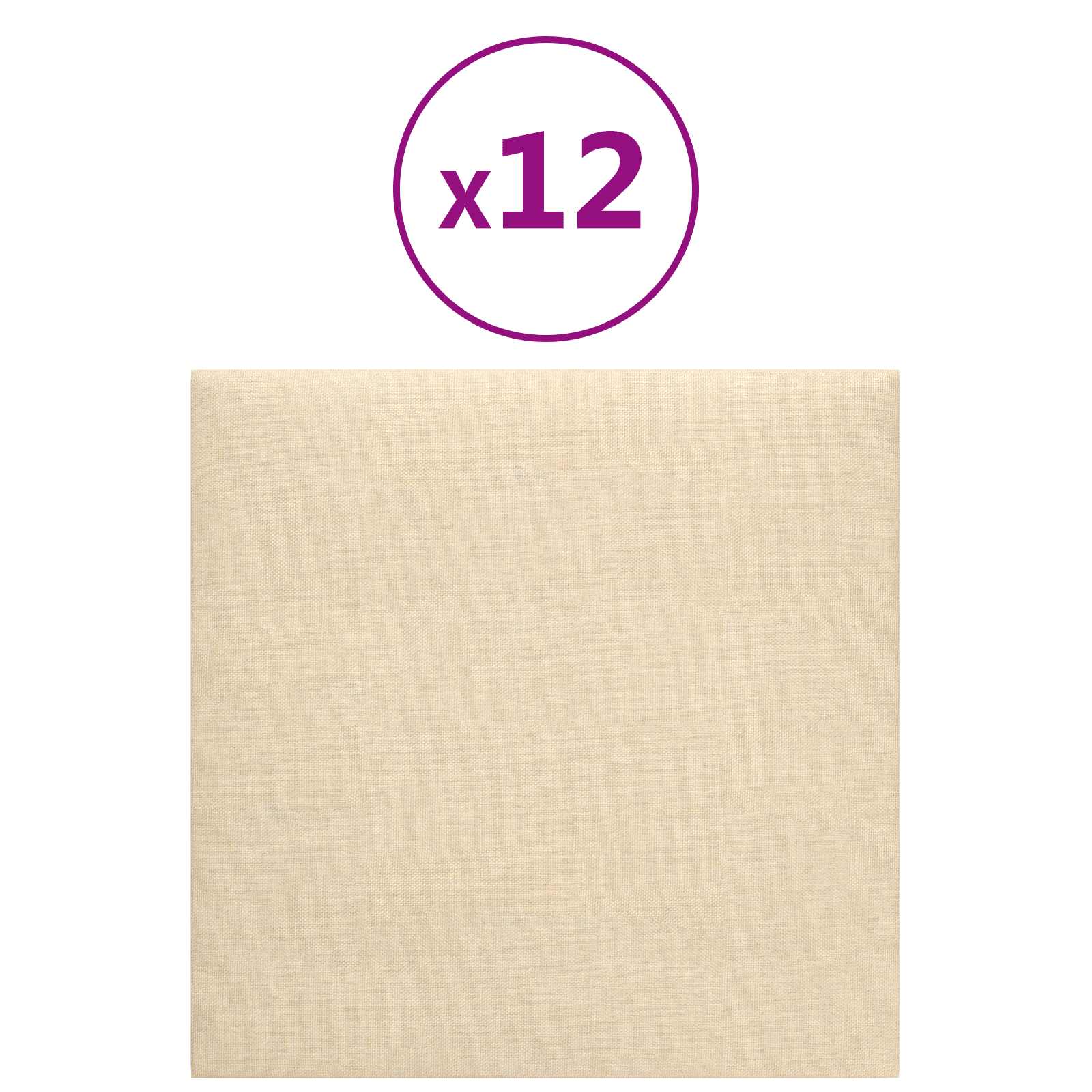 Zidna uzglavlja 12 pcs Krema 30 x 30 cm tkanina
