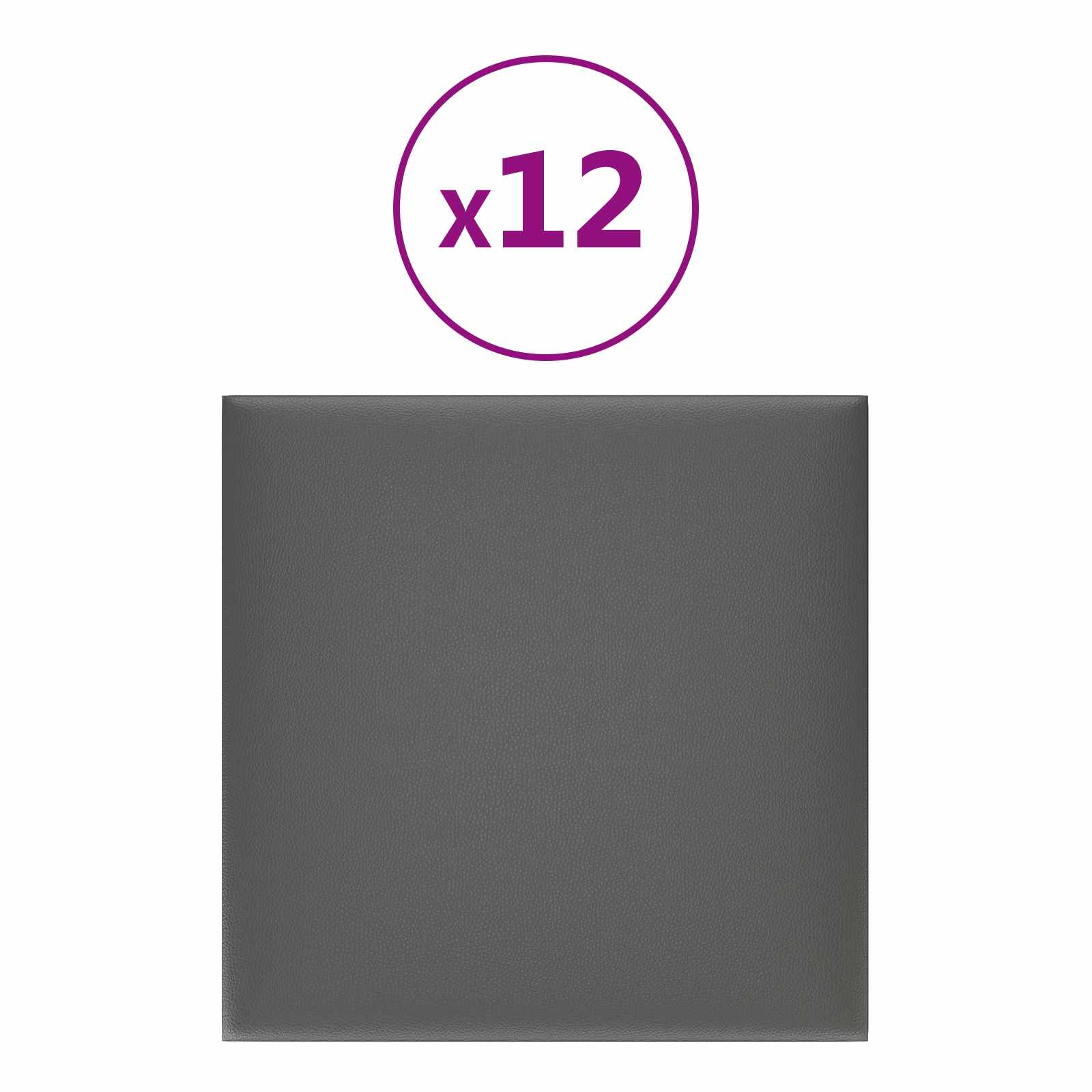 Zidna uzglavlja 12 pcs Sivi 30 x 30 cm tkanina