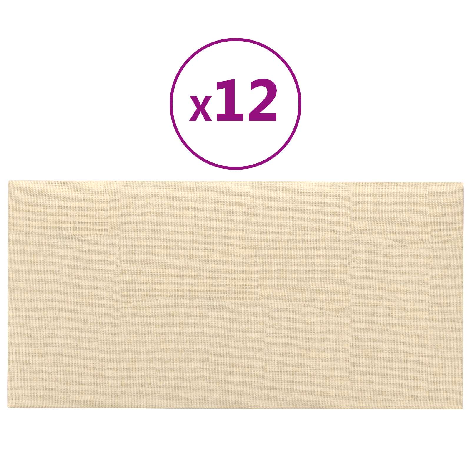 Zidna uzglavlja 12 pcs Krema 60 x 30 cm tkanina