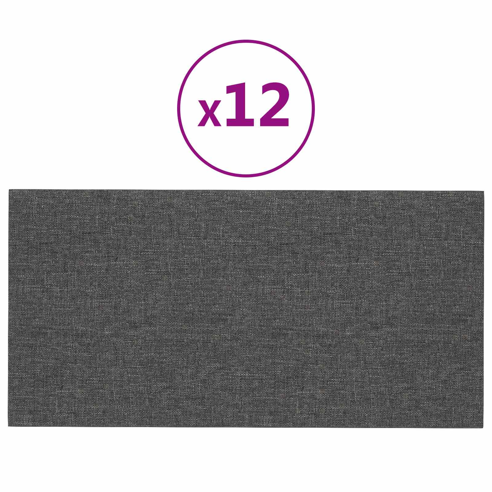 Zidna uzglavlja 12 pcs Tamno siva 60 x 30 cm tkanina