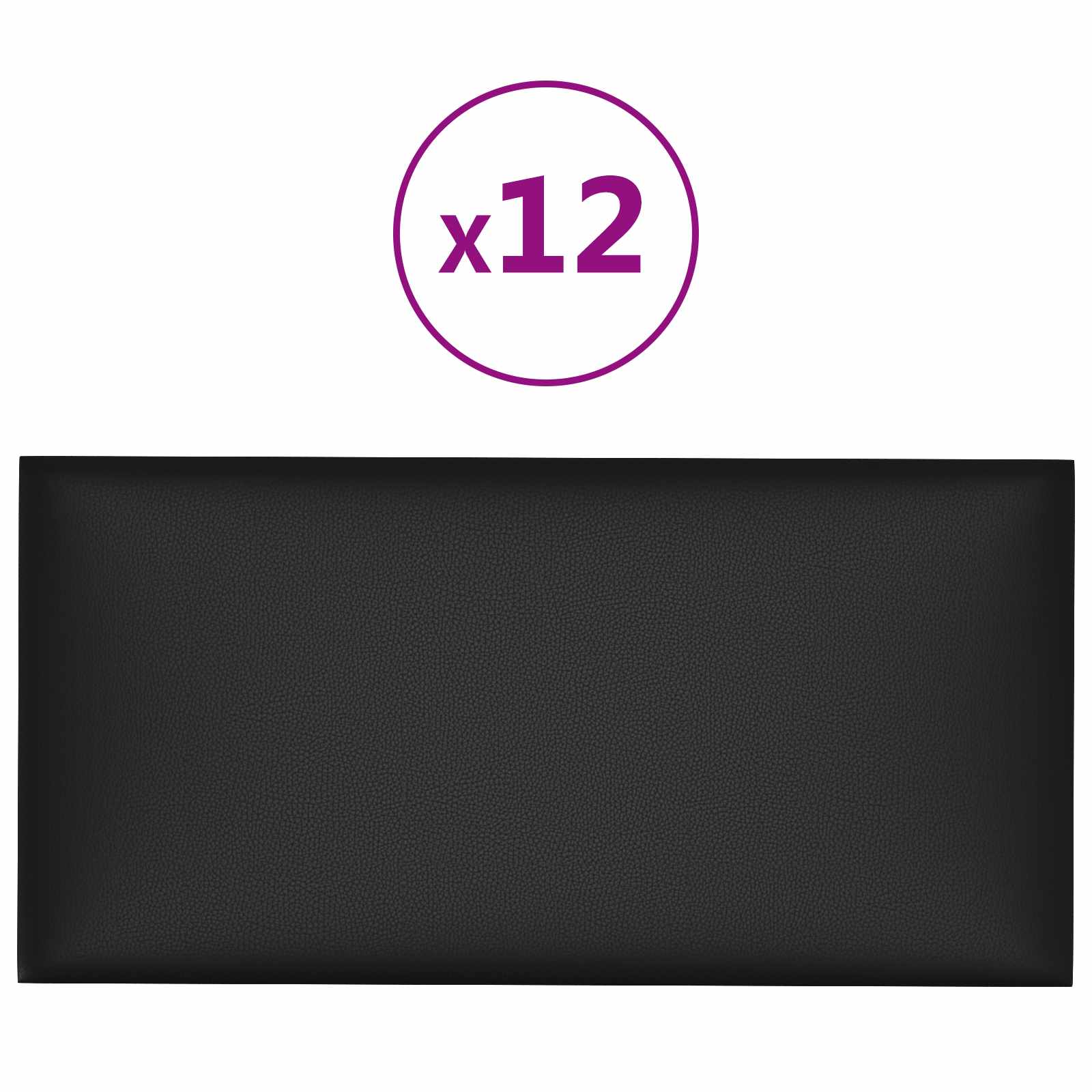 Zidna uzglavlja 12 pcs Crna 60 x 30 cm tkanina
