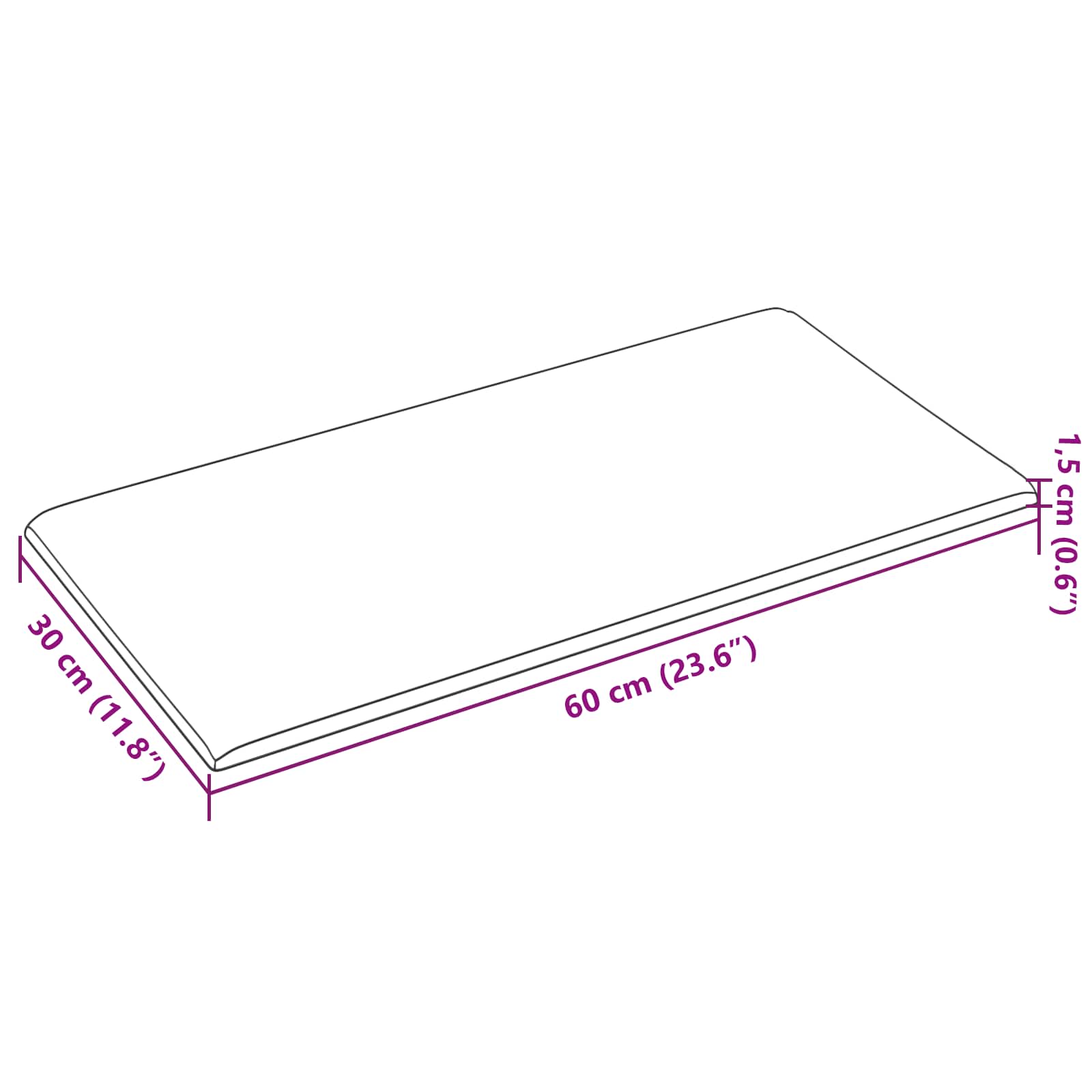 Zidna uzglavlja 12 pcs Sivi 60 x 30 cm tkanina
