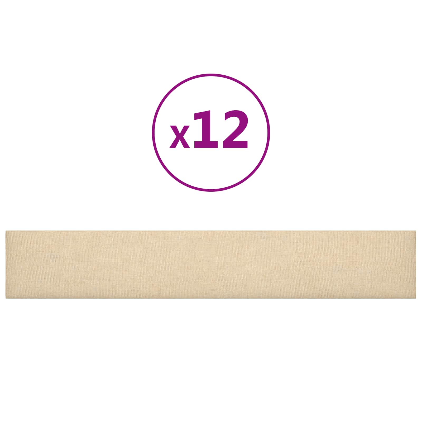 Zidna uzglavlja 12 pcs Krema 90 x 15 cm tkanina