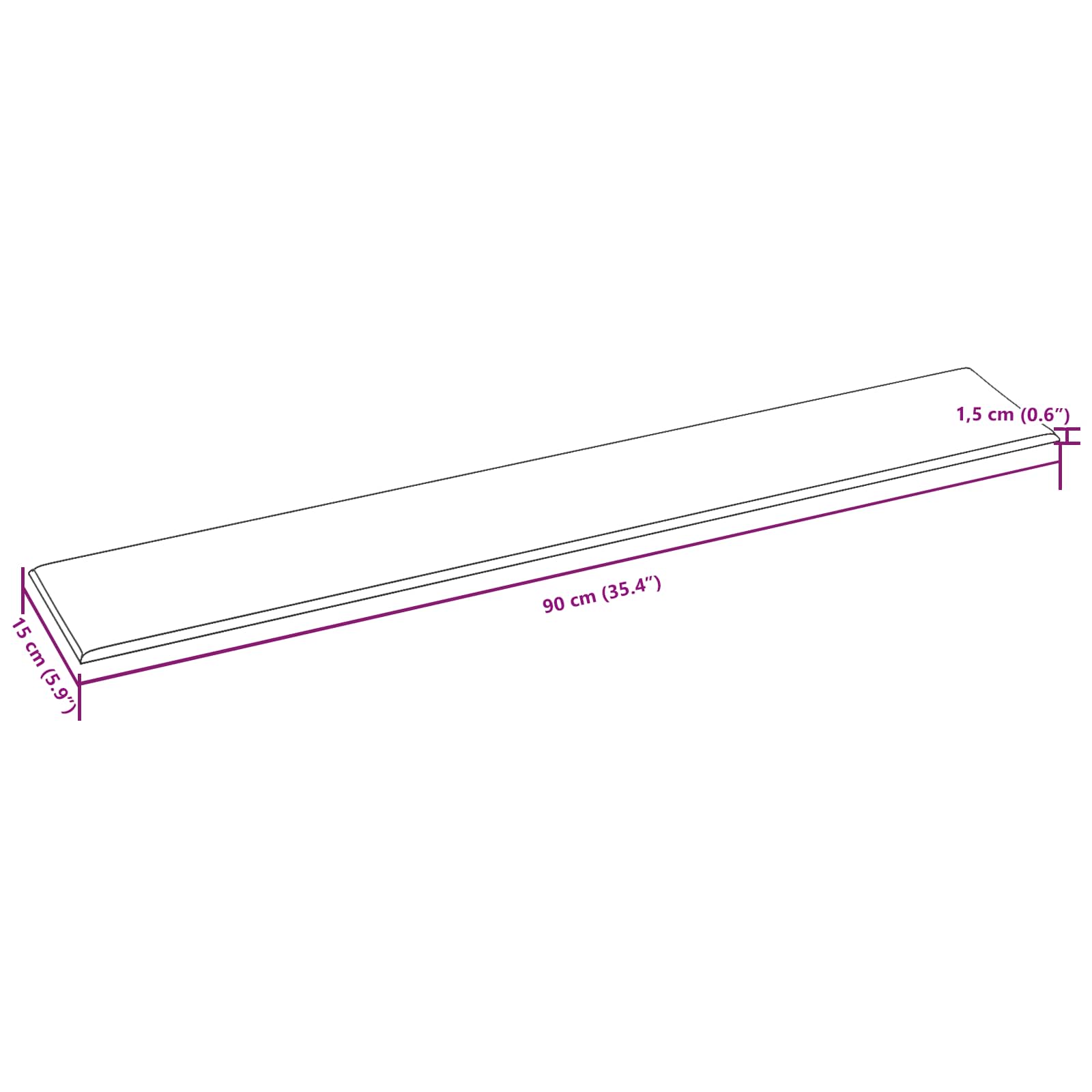 Zidna uzglavlja 12 pcs Plava 90 x 15 cm tkanina