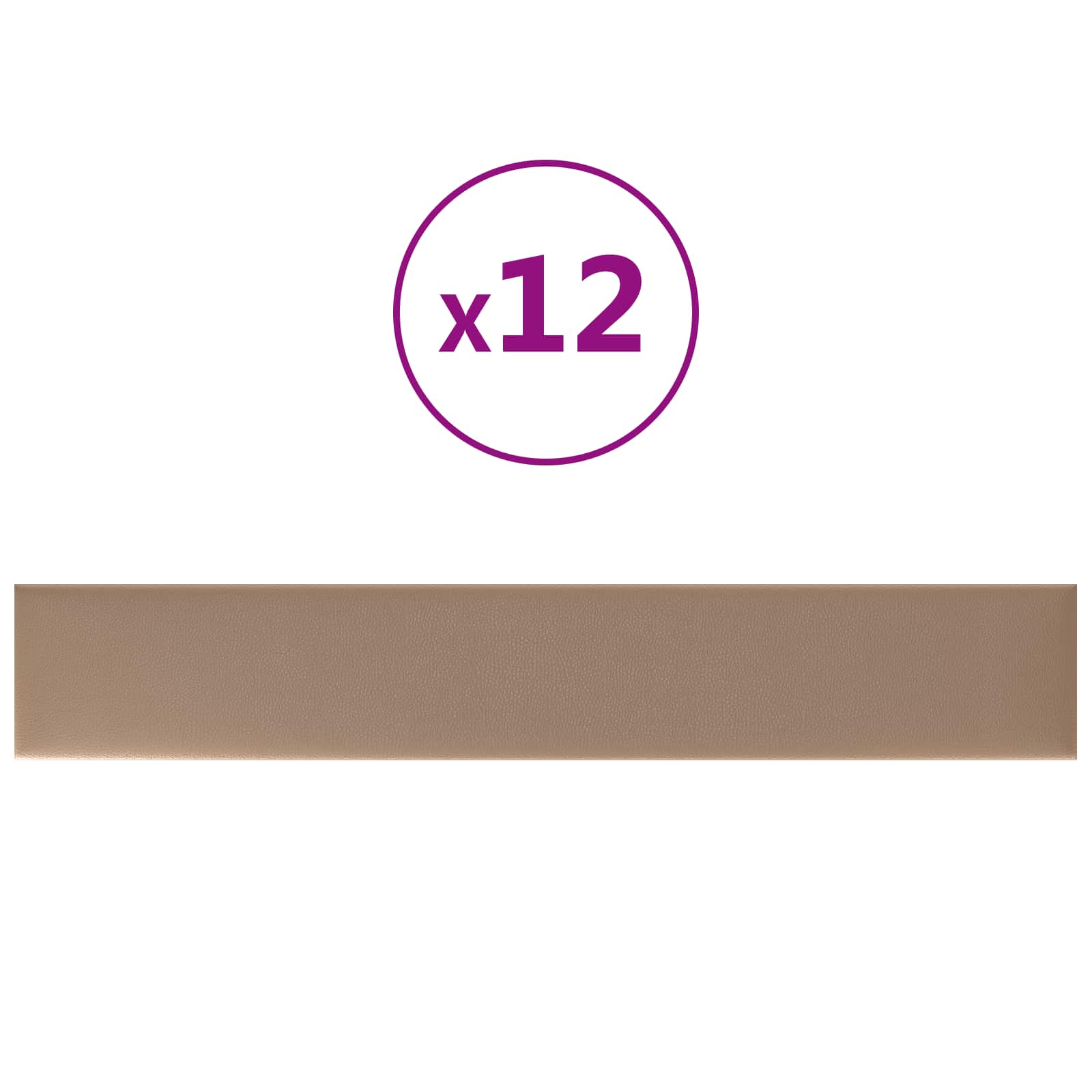 Zidna uzglavlja 12 pcs Boja cappuccina 90 x 15 cm tkanina