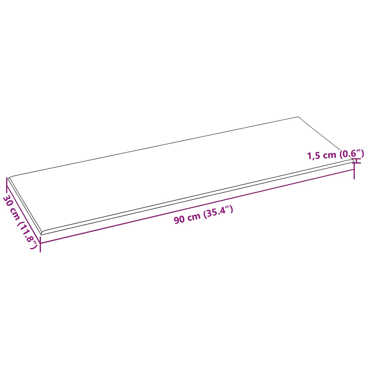 Zidna uzglavlja 12 pcs 90 x 30 cm Crna tkanina