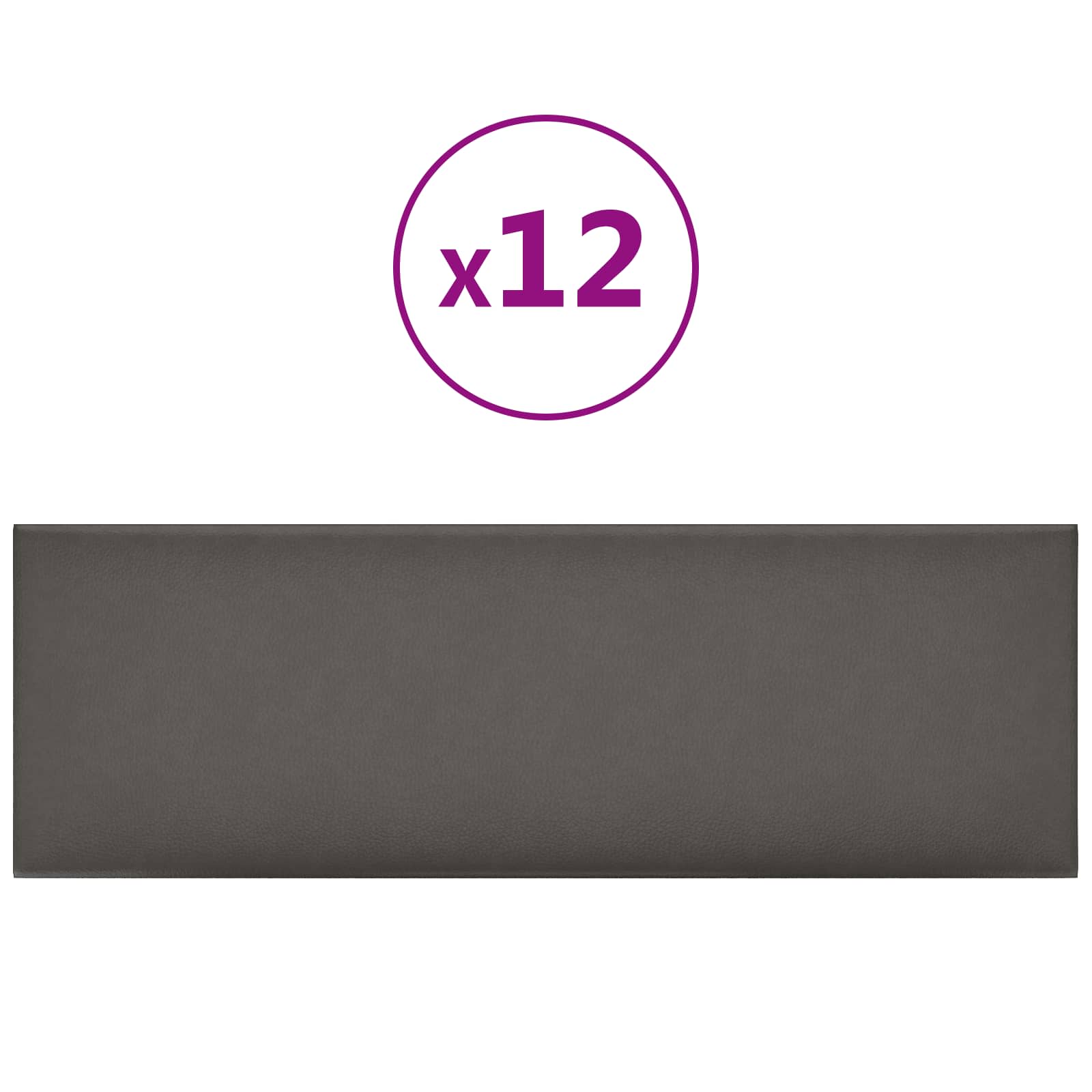 Zidna uzglavlja 12 pcs Sivi 90 x 30 cm tkanina