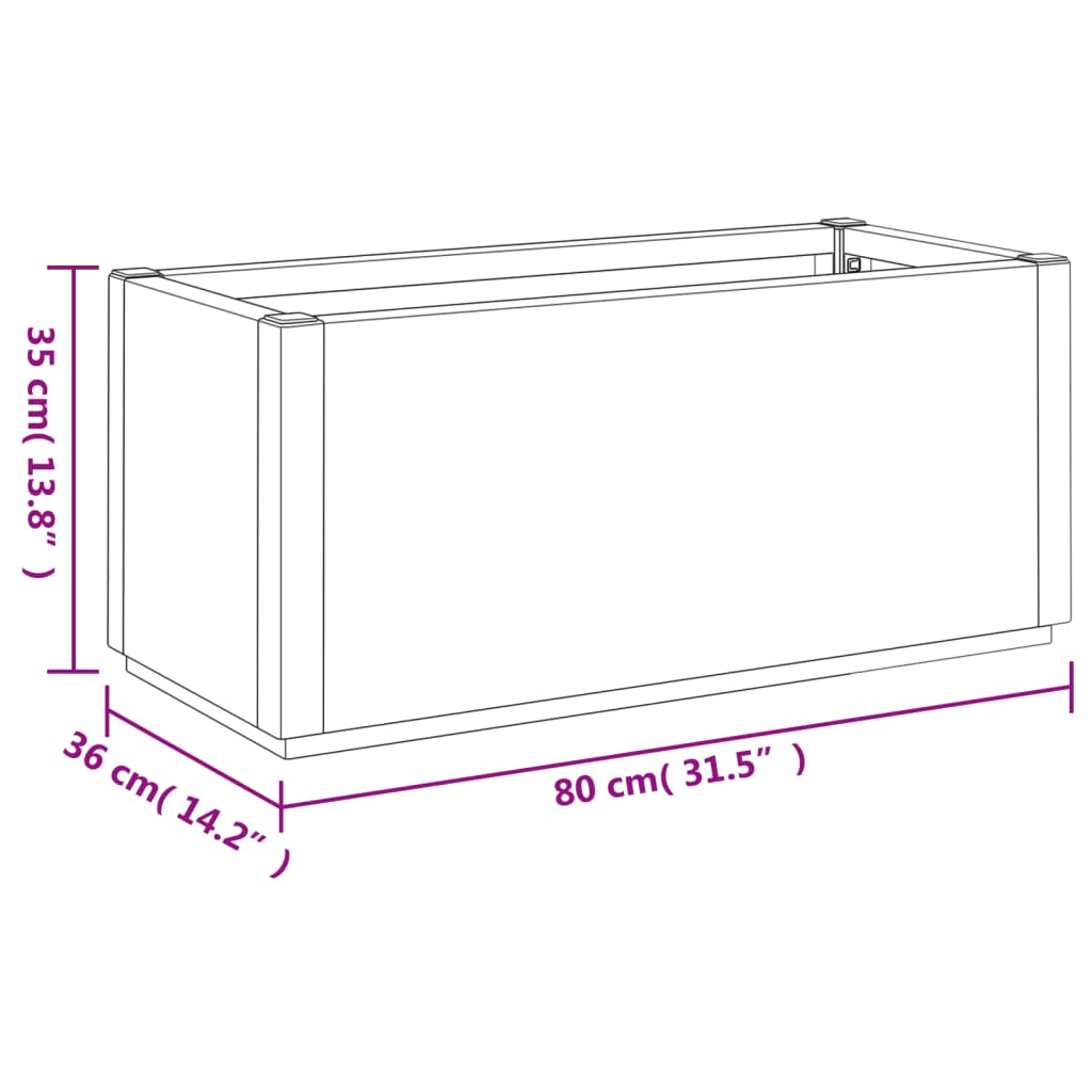 Vrtna sadilica bijela 80x36x35 cm PP