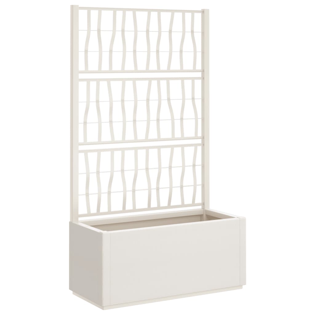 Vrtna sadilica s rešetkom bijela 80 x 36 x 140 cm PP