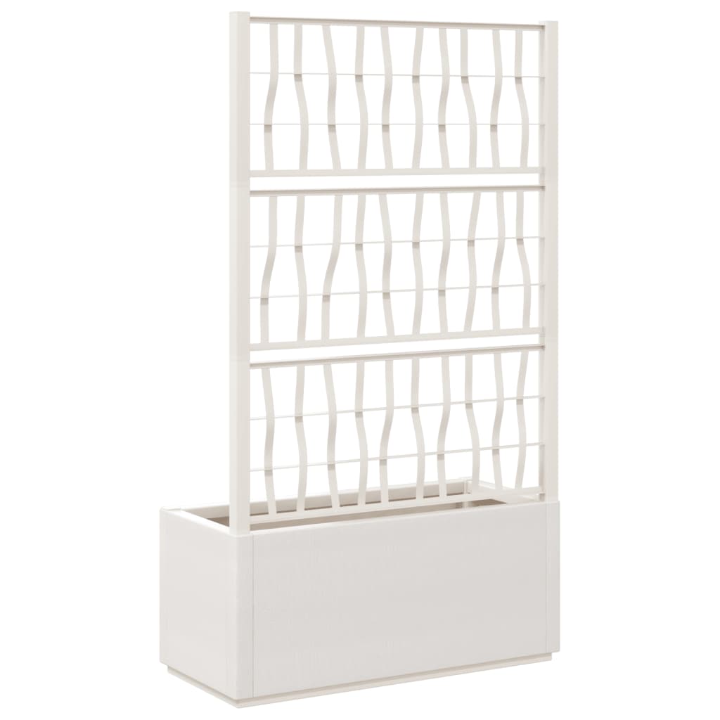 Vrtna sadilica s rešetkom bijela 80 x 36 x 140 cm PP