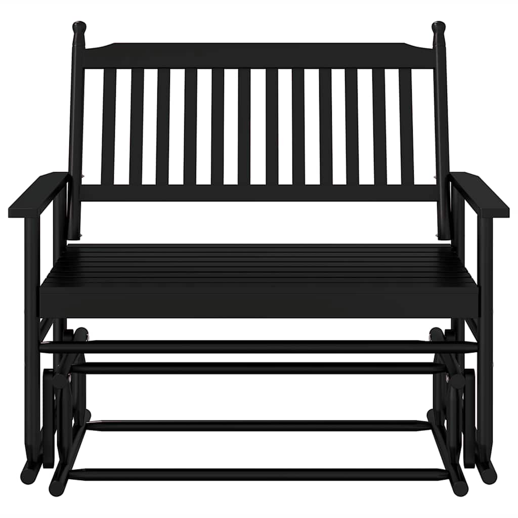 Klupa za ljuljanje crna 118 x 70 x 104,5 cm masivno drvo topola