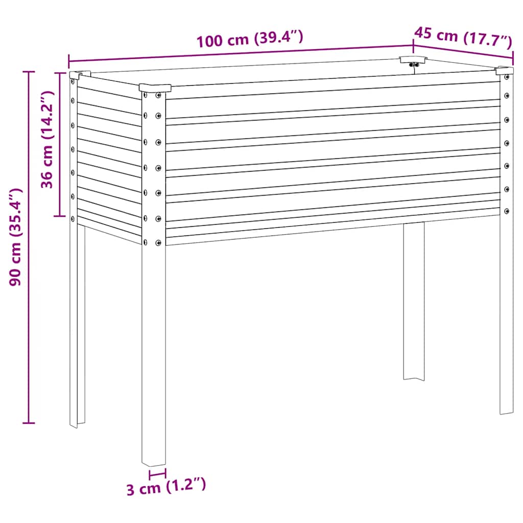 Vrtna žardinjera 100x45x90 cm Čelik otporan na vremenske uvjete