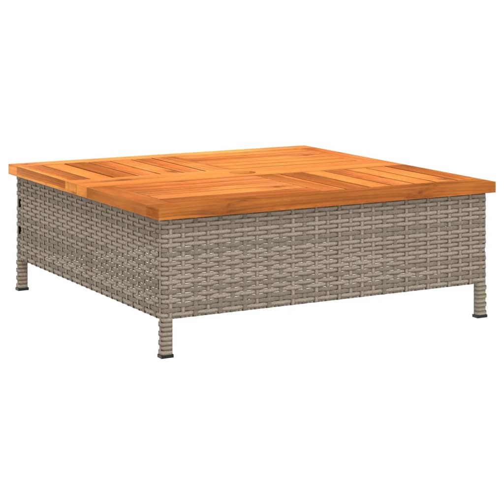 Vrtni stol sivi 70 x 70 x 25 cm od ratana i bagremovog drva