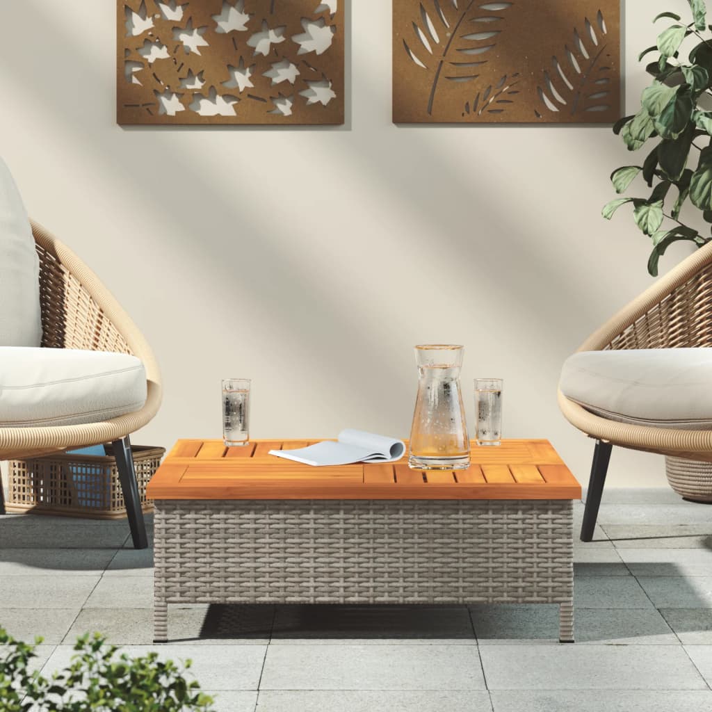 Vrtni stol sivi 70 x 70 x 25 cm od ratana i bagremovog drva