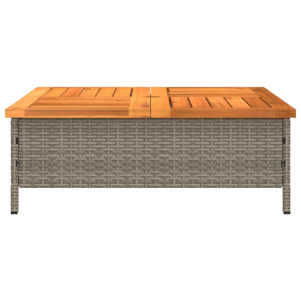 Vrtni stol sivi 70 x 70 x 25 cm od ratana i bagremovog drva