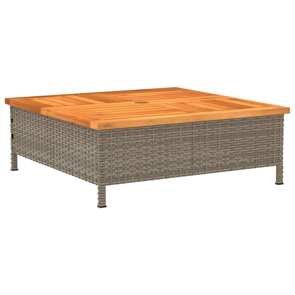 Vrtni stol sivi 70 x 70 x 25 cm od ratana i bagremovog drva