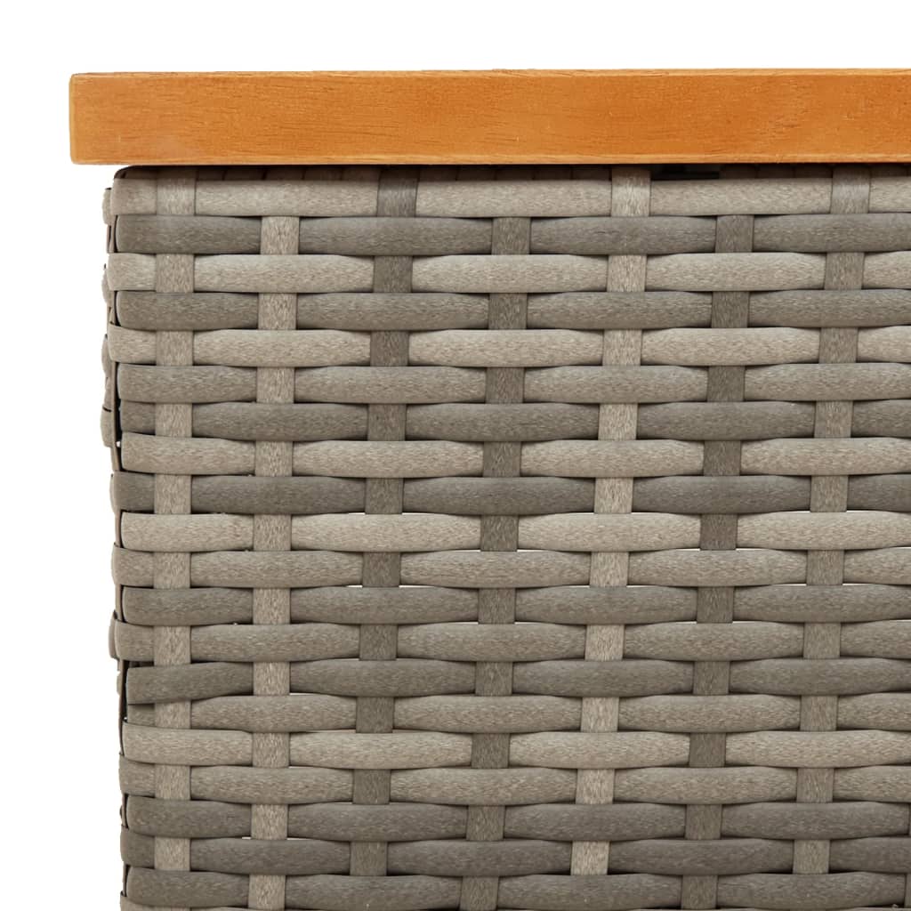 Vrtni stol sivi 70 x 70 x 25 cm od ratana i bagremovog drva