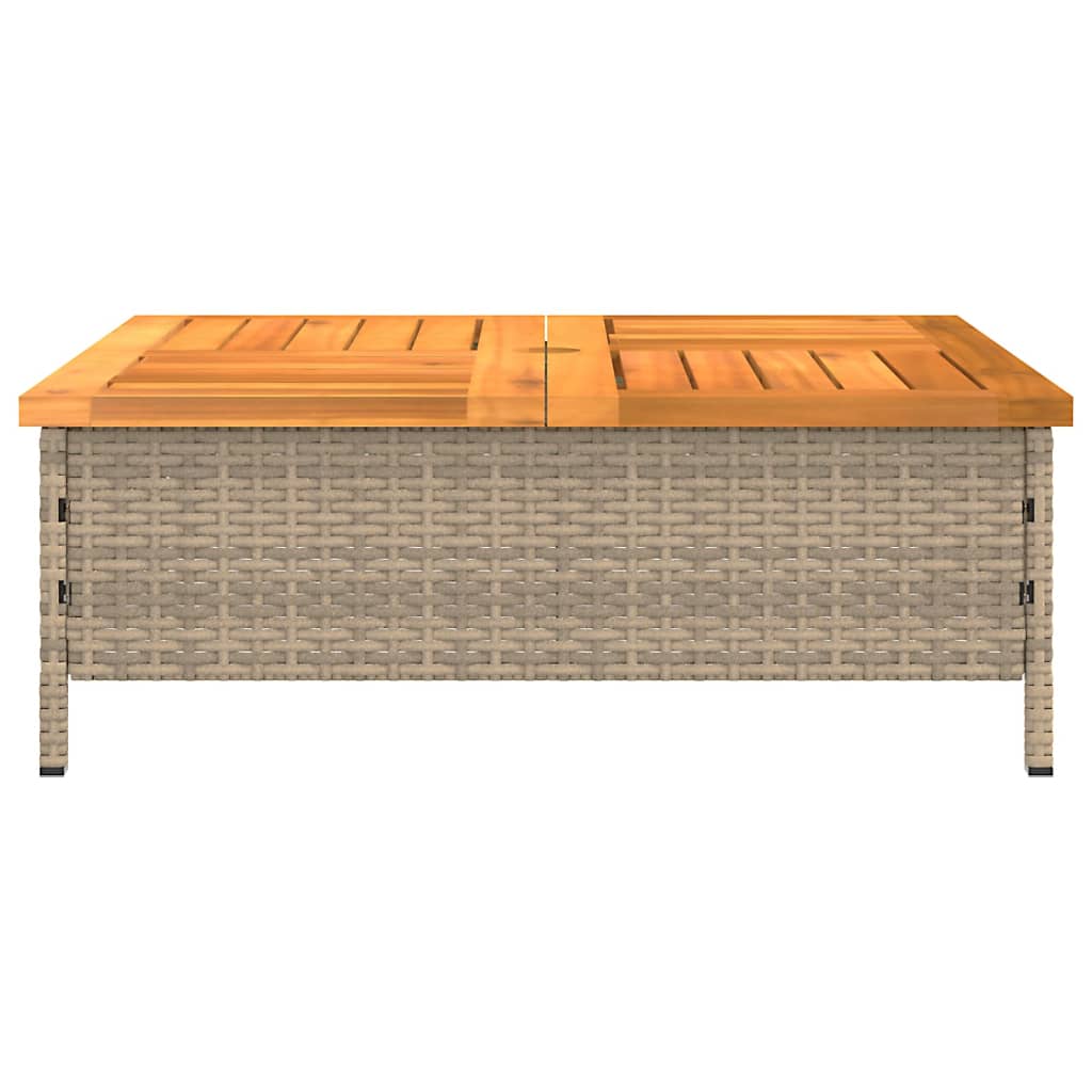 Vrtni stol bež 70 x 70 x 25 cm od ratana i bagremovog drva