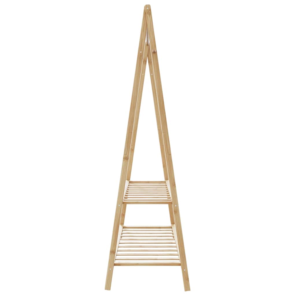Stalak za odjeću s policama 132x45,5x150,5 cm od bambusa