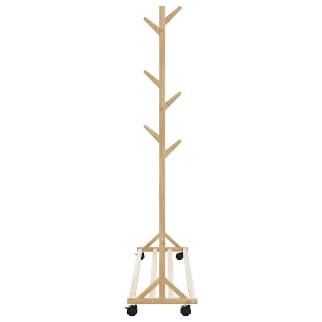 Stalak za odjeću s kukama i kotačima 100x35x157 cm bambus