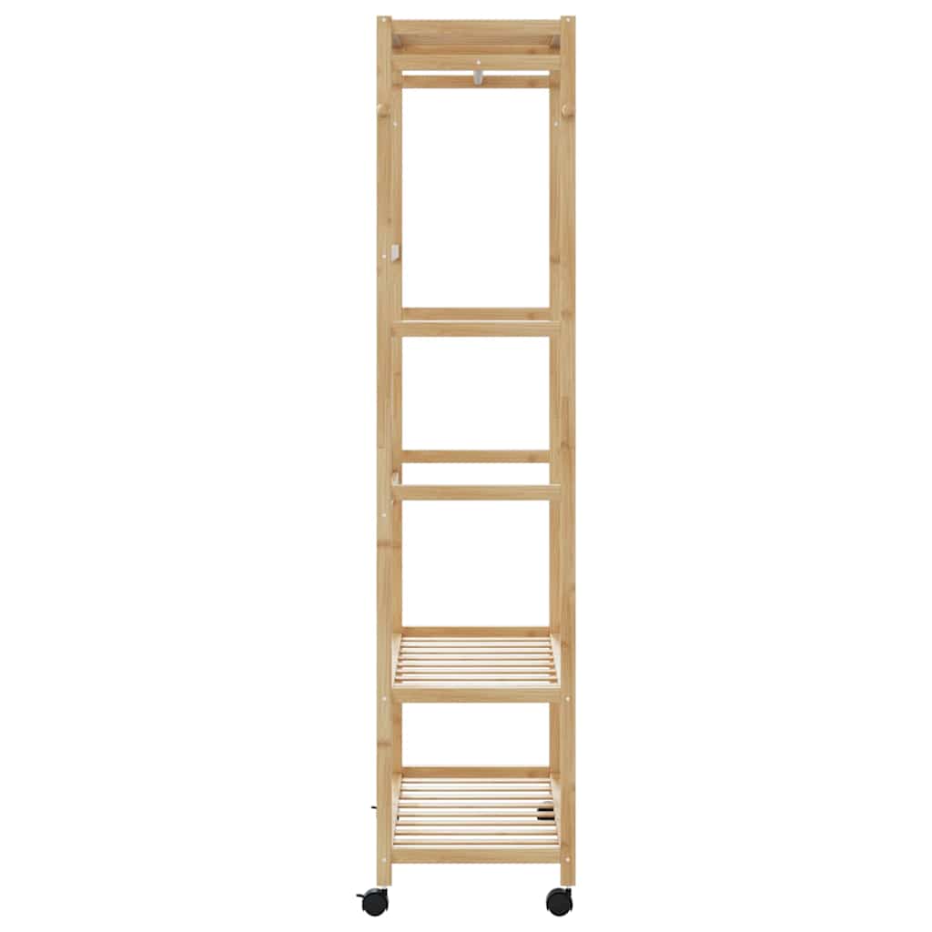 Stalak za odjeću s policama i kotačima 90x40x179,5 cm bambus