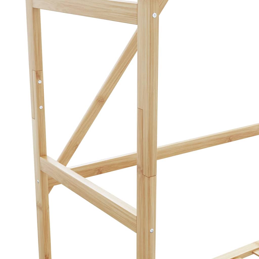 Stalak za odjeću s policama i kotačima 90x40x179,5 cm bambus