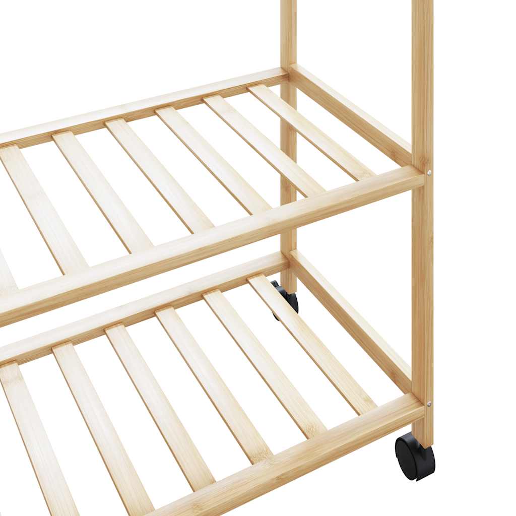 Stalak za odjeću s policama i kotačima 90x40x179,5 cm bambus