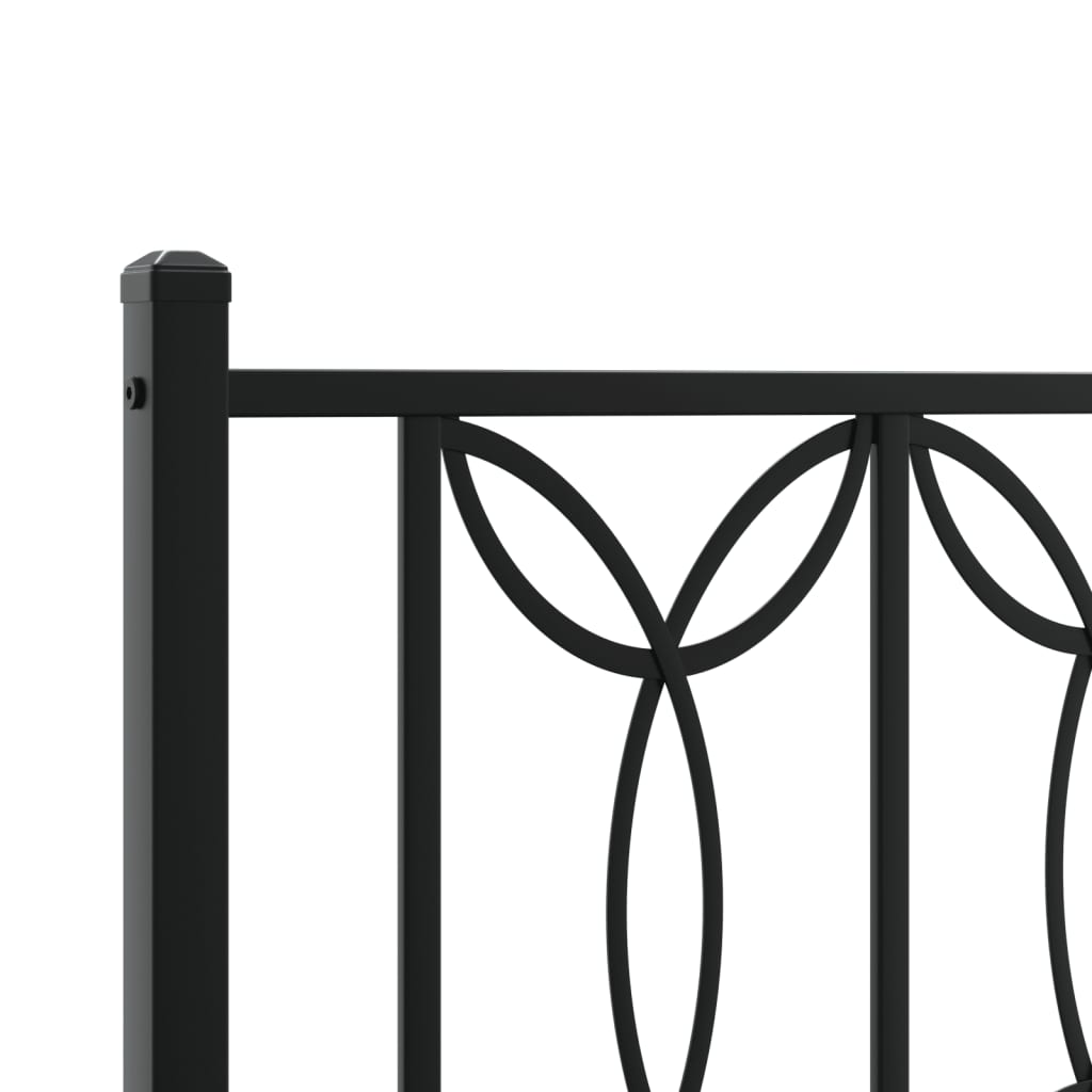 Metalni okvir za krevet s uzglavljem crni 193x203 cm