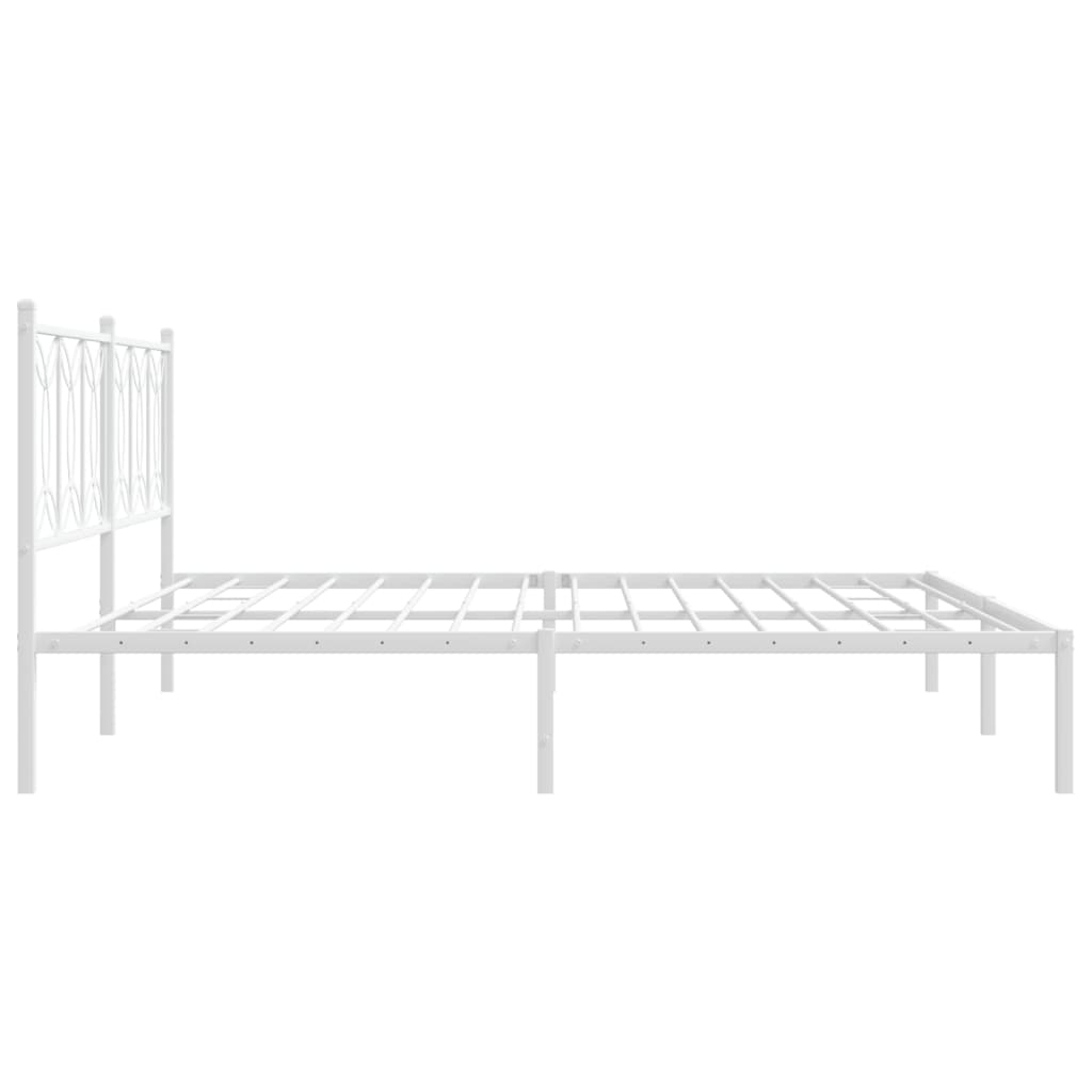 Metalni okvir za krevet s uzglavljem bijeli 193x203 cm