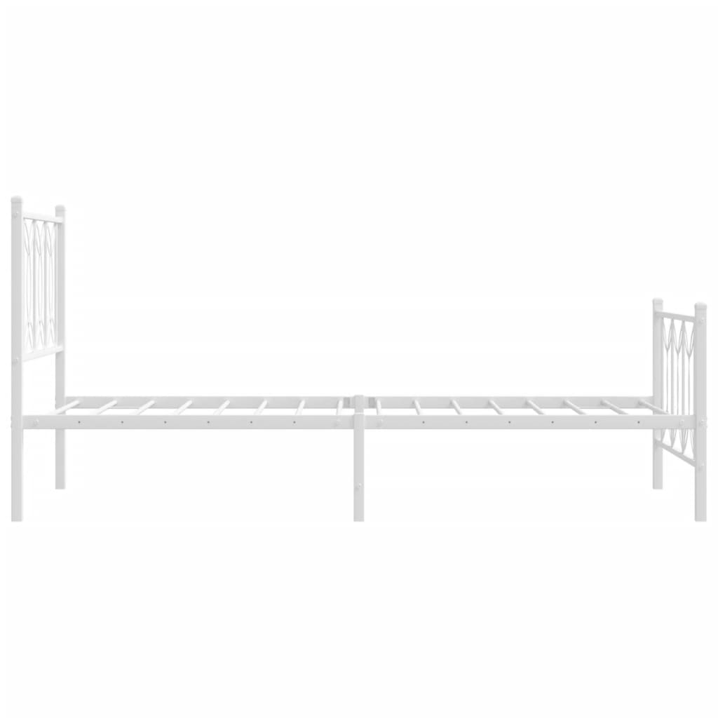Metalni okvir kreveta uzglavlje i podnožje bijeli 80x200 cm