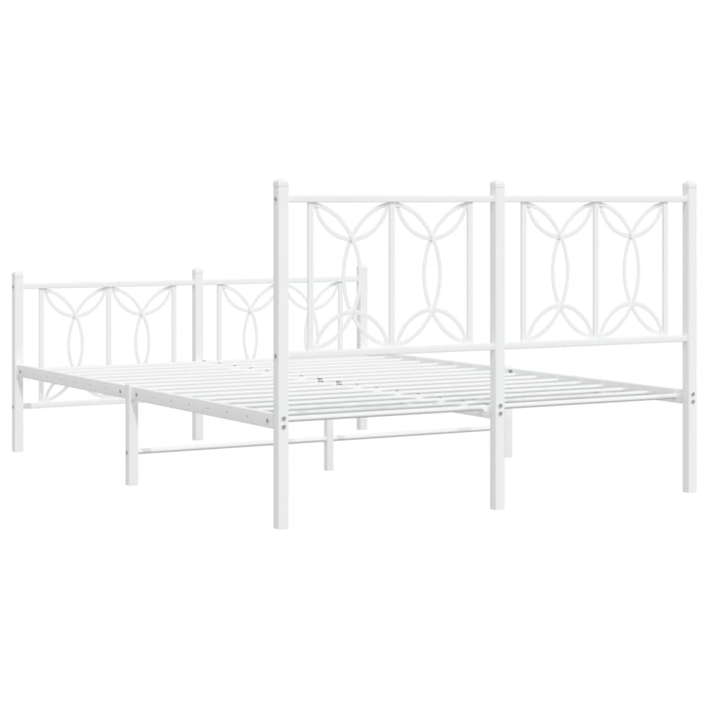 Metalni okvir kreveta uzglavlje i podnožje bijeli 140x200 cm