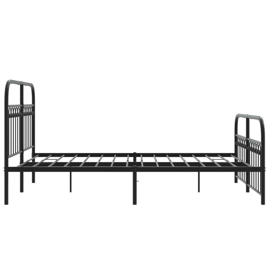 Metalni okvir kreveta uzglavlje i podnožje crni 140x190 cm