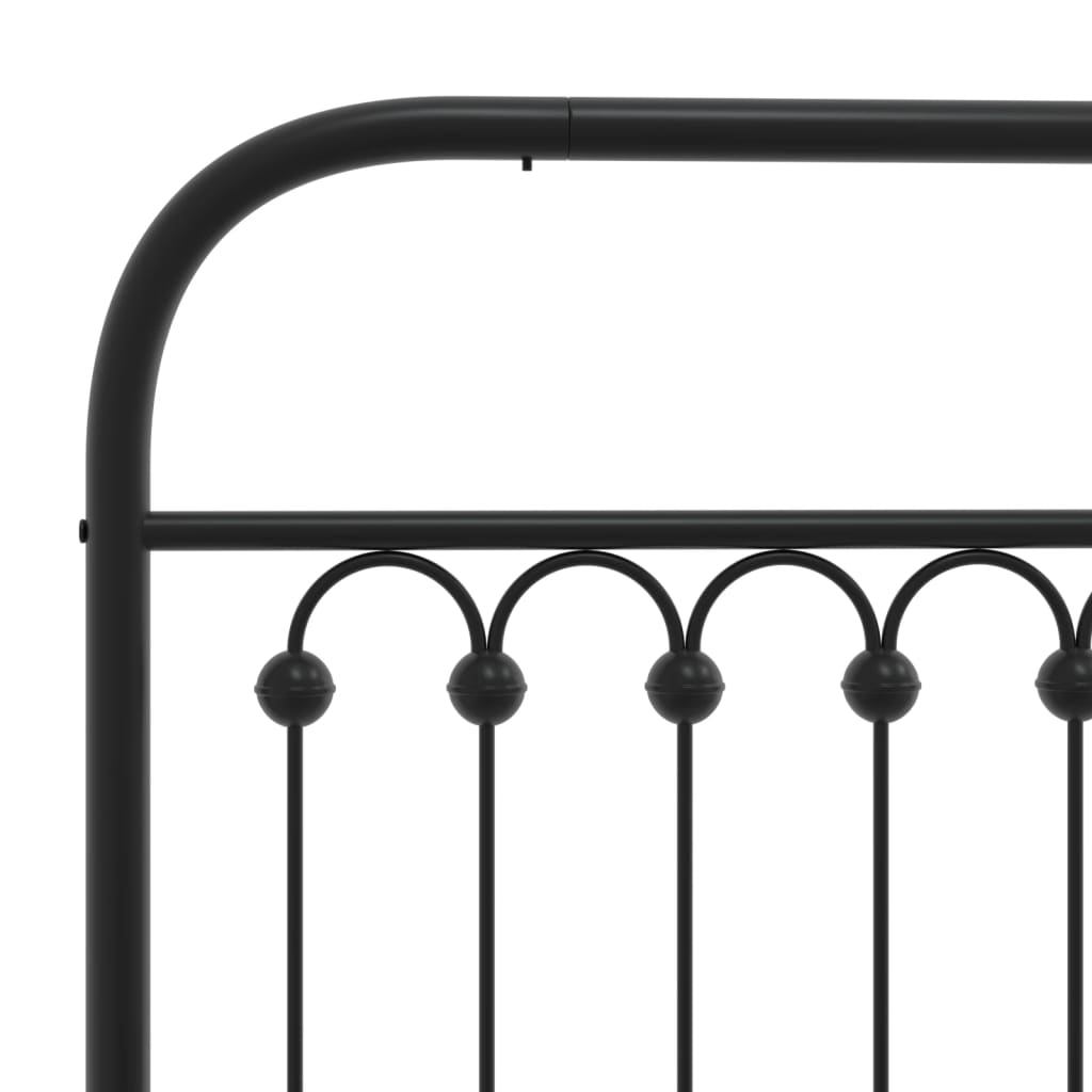 Metalni okvir kreveta uzglavlje i podnožje crni 140x190 cm