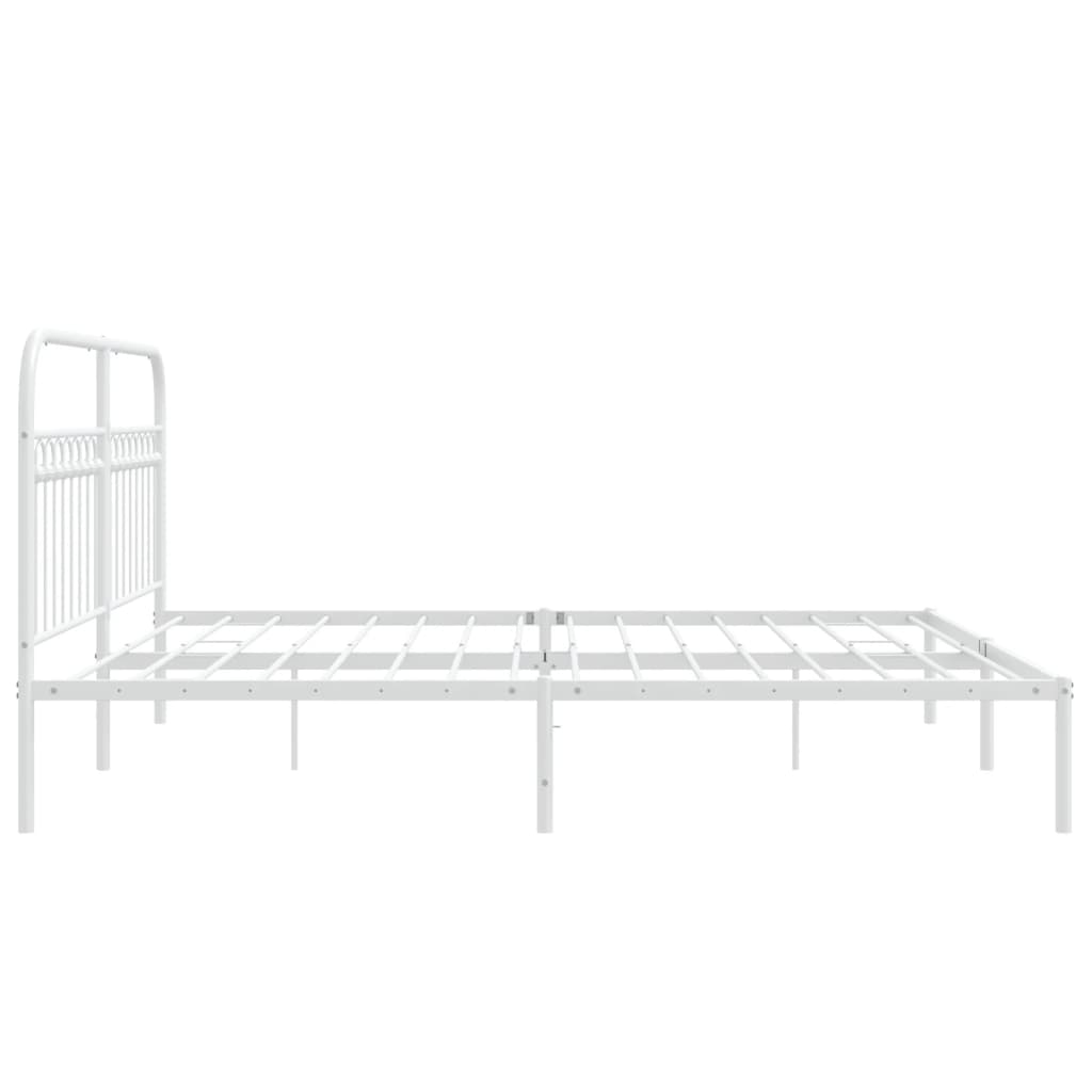 Metalni okvir za krevet s uzglavljem bijeli 183x213 cm